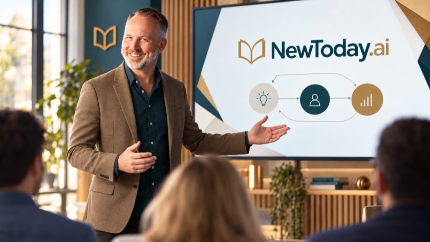Graham Paulsen presenting in a NewToday.ai learning studio
